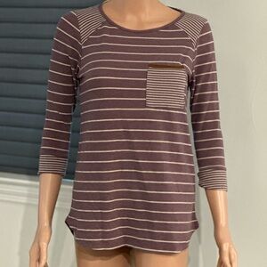 Pink Clover - Purple / Tan Striped Top - size XS